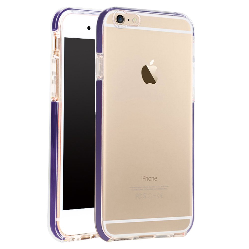 wholesale iphone 7 plus led flash clear hybrid case purple clear case