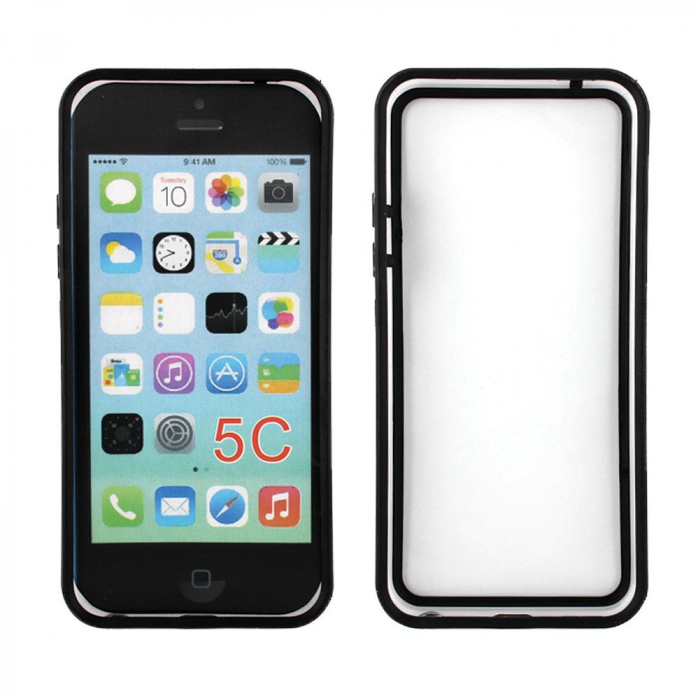 Wholesale iPhone 5C Bumper Case (Black - Clear)