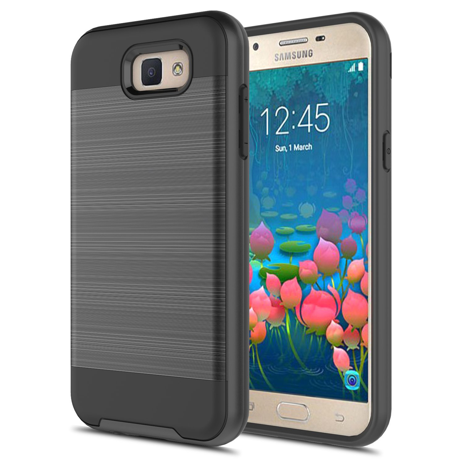 Samsung Galaxy J5 Prime G570 On5 2016 Armor Hybrid Case Black .