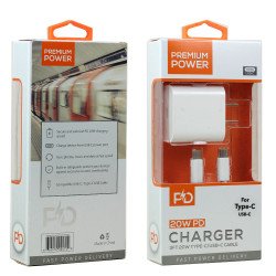 USB-C / Type C Phone Tablet 2in1 20W PD Fast Power Delivery Charger with 3FT USB-C to USB-C Cable (Wall - White) USB-C / Type C Phone Tablet 2in1 20W PD Fast Power Delivery Charger with 3FT USB-C to USB-C Cable (Wall - White)