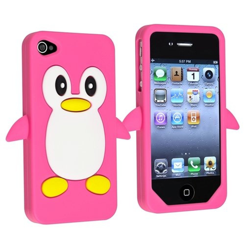 Wholesale iPhone 4S/4 3D Penguin Case (Hot Pink) Wholesale iPhone 4S/4 3D Penguin Case (Hot Pink)