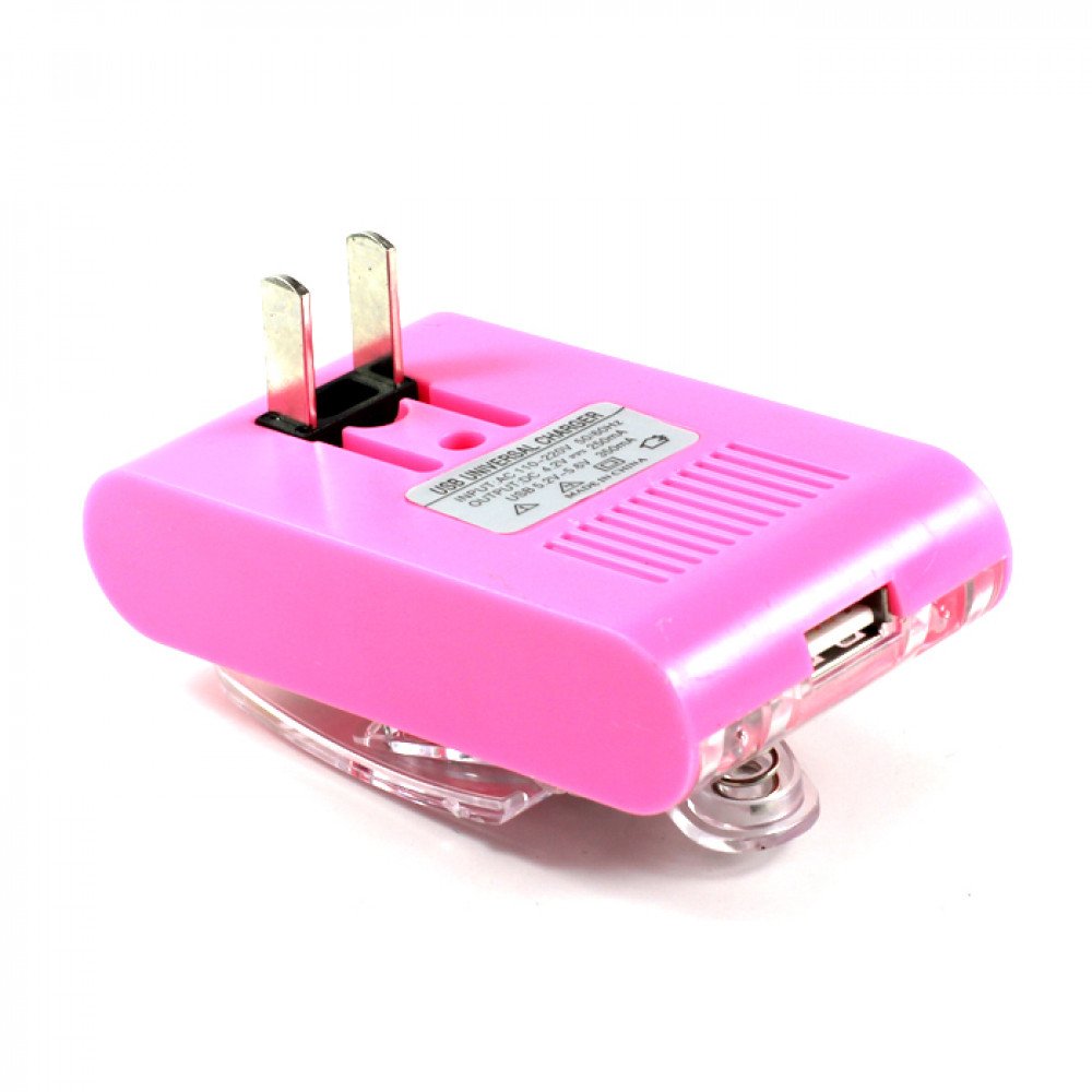 Usb Charger Rectangle Wholesale USB Universal Battery Charger (Rectangle Hot Pink)