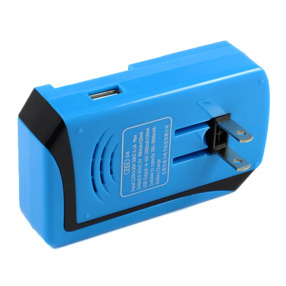 Usb Charger Rectangle Wholesale Smart USB Universal Battery Charger Rectangle (Blue)
