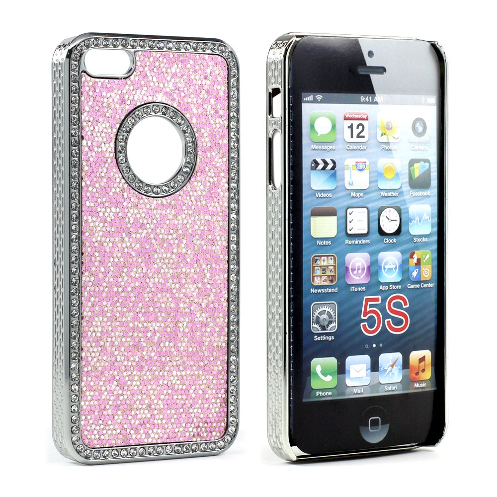 Exian iPhone 5/5s/SE Hard Plastic Case Sparkling Pink