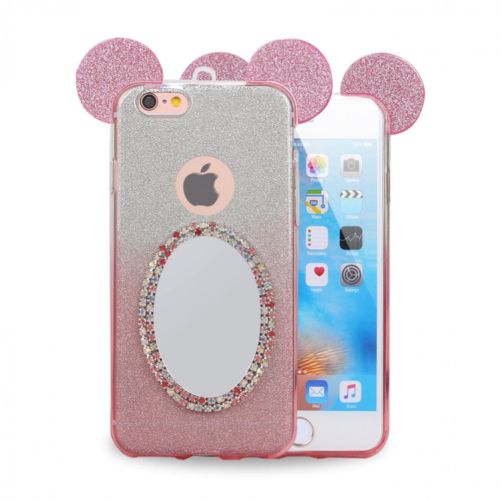 Wholesale Iphone 6s 6 4 7 Minnie Diamond Star Mirror Case Hot Pink