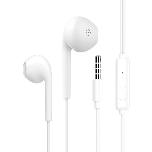 Wholesale Nose Isloation High Sound Stereo Sound Earphones with Microphone 3.5mm Aux Auxiliary Cable (White)