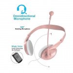 Wholesale HD Wired Gaming Headphone with Microphone Good for Adults Children Work Home School for Universal Cell Phones, Laptop, Tablet, and More (Pink)
