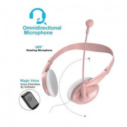 HD Wired Gaming Headphone with Microphone Good for Adults Children Work Home School for Universal Cell Phones, Laptop, Tablet, and More (Pink) HD Wired Gaming Headphone with Microphone Good for Adults Children Work Home School for Universal Cell Phones, Laptop, Tablet, and More (Pink)
