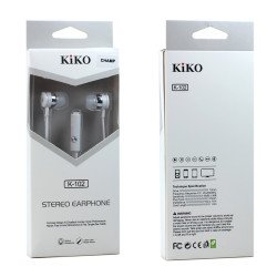 KIKO K-102 HD Stereo Earphone Headset with Mic (K-102 White)