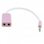 Wholesale Speaker and Headphone Splitter Cable (Pink)