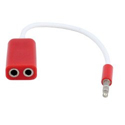 Speaker and Headphone Splitter Cable (Red)
