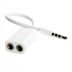 Speaker and Headphone Splitter Cable (White)