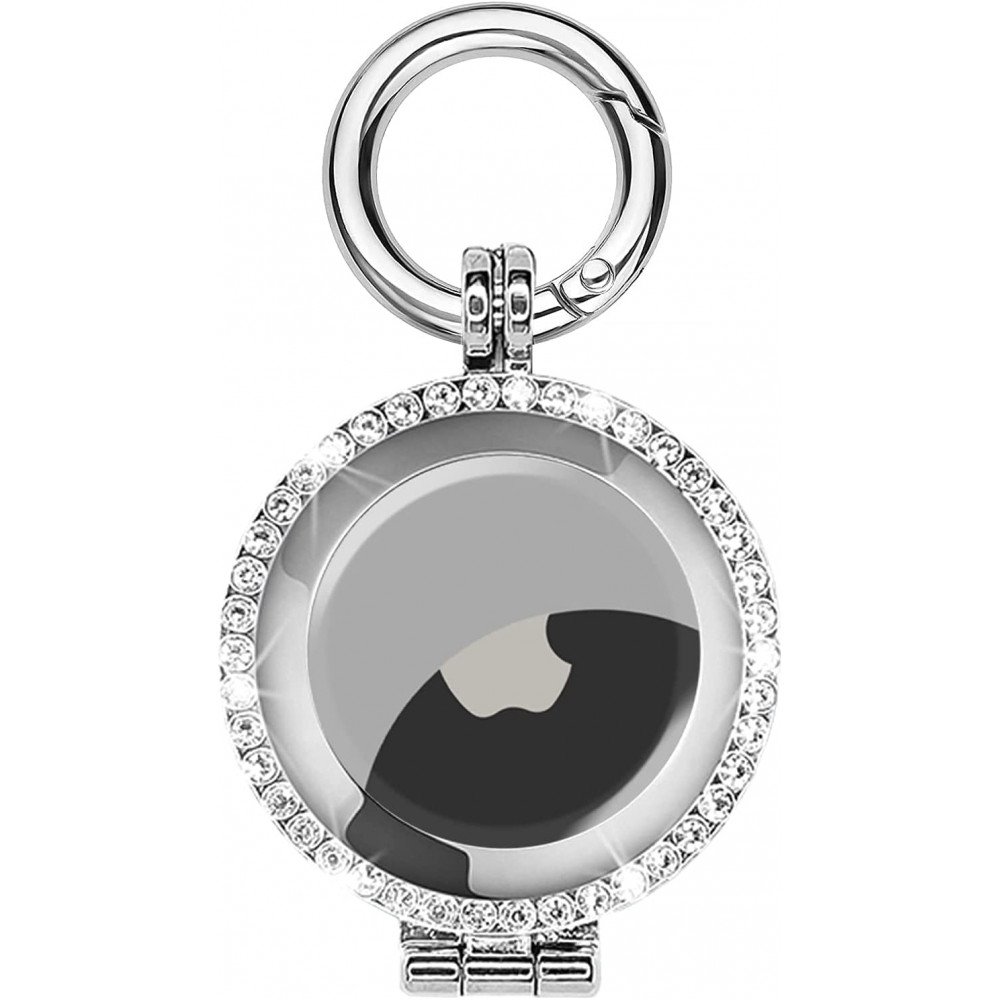 Icon Silicone Case with Keychain for Apple AirTag - Cover with Keychain  Ring - Black