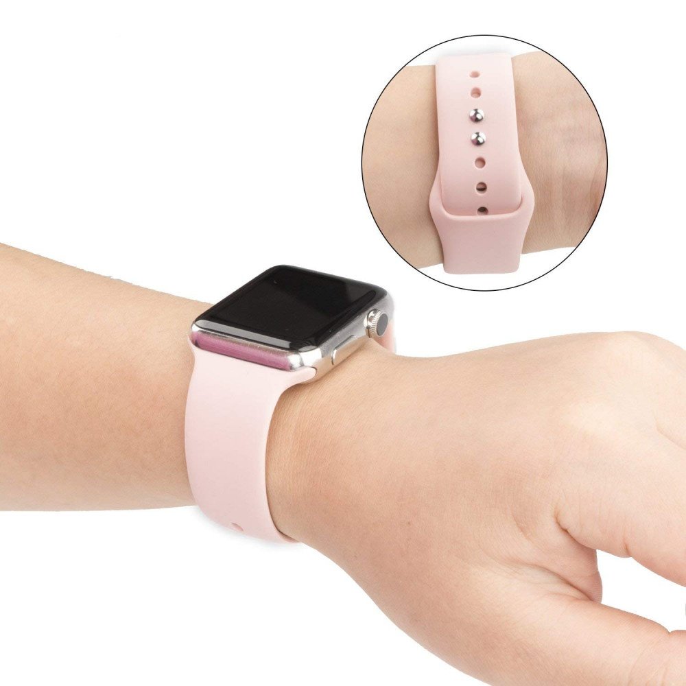 Light Pink Silicone Band For Apple Watch and Bracelet Bundle