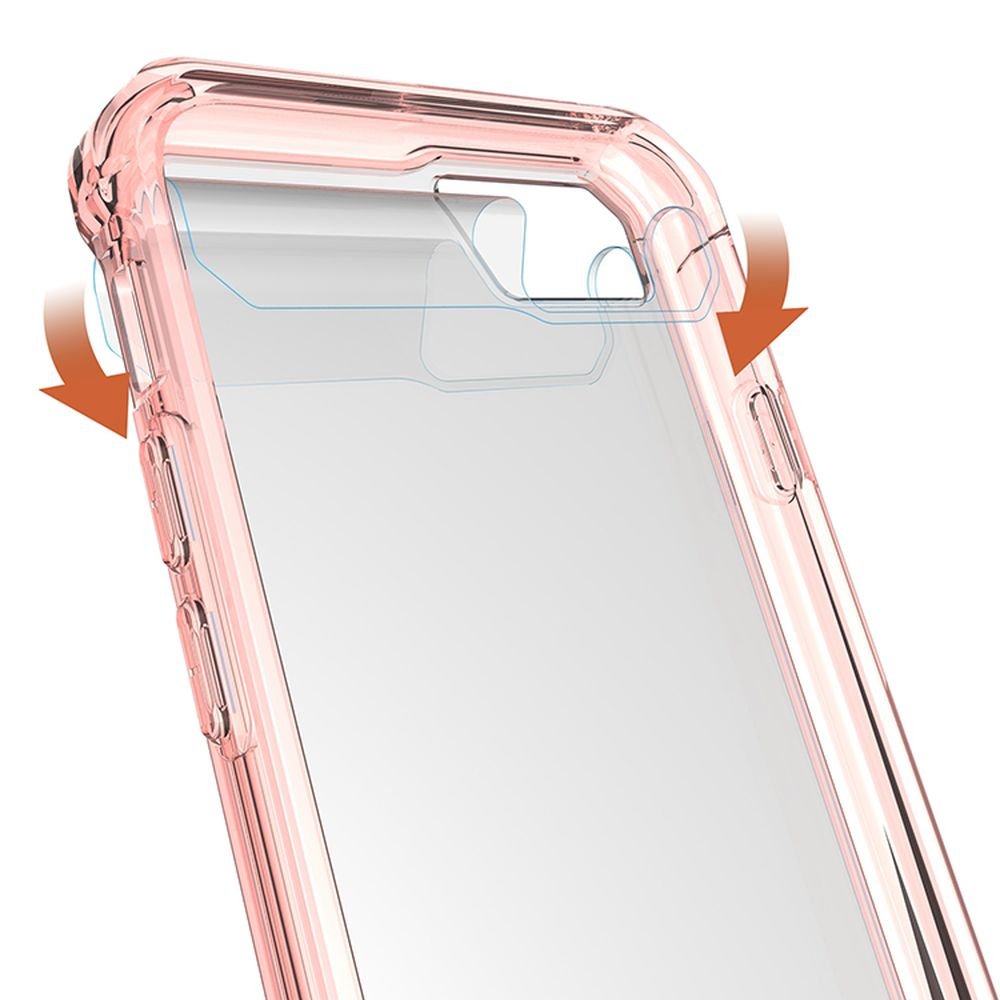 Custodia Con Collana Per IPhone 7 Plus/8 Plus - Cover Con Cordino Regolabile, Silicone Morbido Rosa Oro, Pratica A Tracolla
