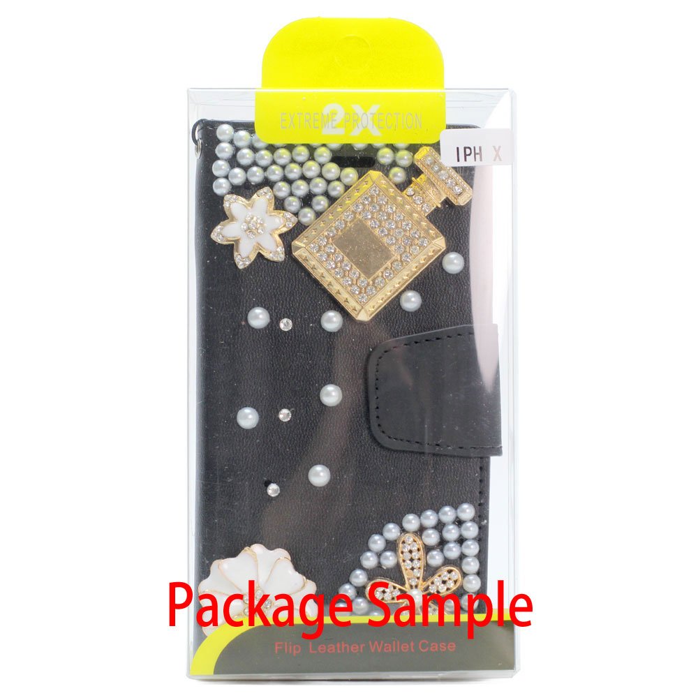 Wholesale iPhone 8 Plus / iPhone 7 Plus Crystal Flip Leather Wallet Case  with Strap (Tower Hot