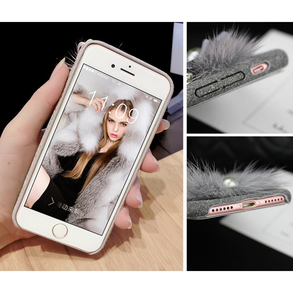Wholesale iPhone 7 Love Jewel Fur Fuzzy Plush Case (Hot Pink) Wholesale iPhone 7 Love Jewel Fur Fuzzy Plush Case (Hot Pink)