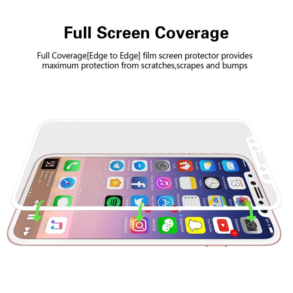 Wholesale iPhone 11 Pro (5.8in) / XS / X Tempered Glass Full Screen  Protector (Glass White)