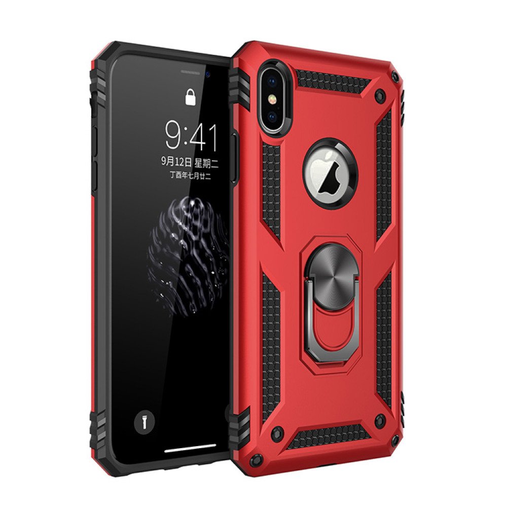 Acrylic Glass Carbon Invisible Ring Holder Phone Cover for iPhone XS Max  (6.5 inch) - Charm Red - Back Cover - Guuds | Iphone transparent case,  Apple iphone case, Iphone cases