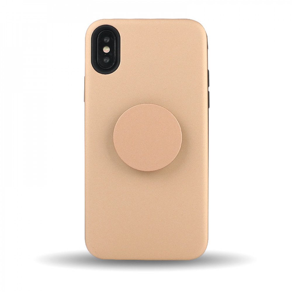 Wholesale iPhone Xs / X Pop Up Grip Stand Hybrid Case (Gold) Wholesale iPhone Xs / X Pop Up Grip Stand Hybrid Case (Gold)