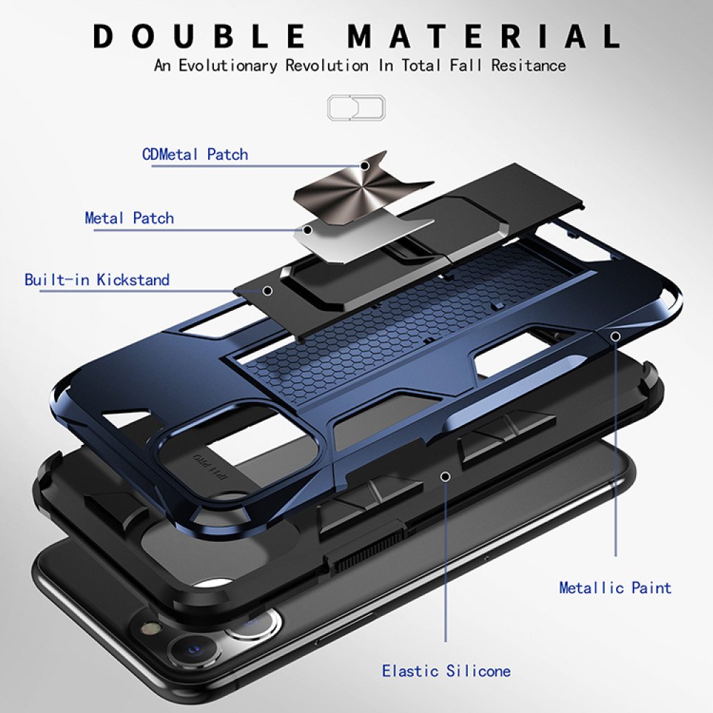 DASFOND Cover Per IPhone 11 Con Supporto Ad Anello | Protezione Militare Antigoccia | Nero - 3