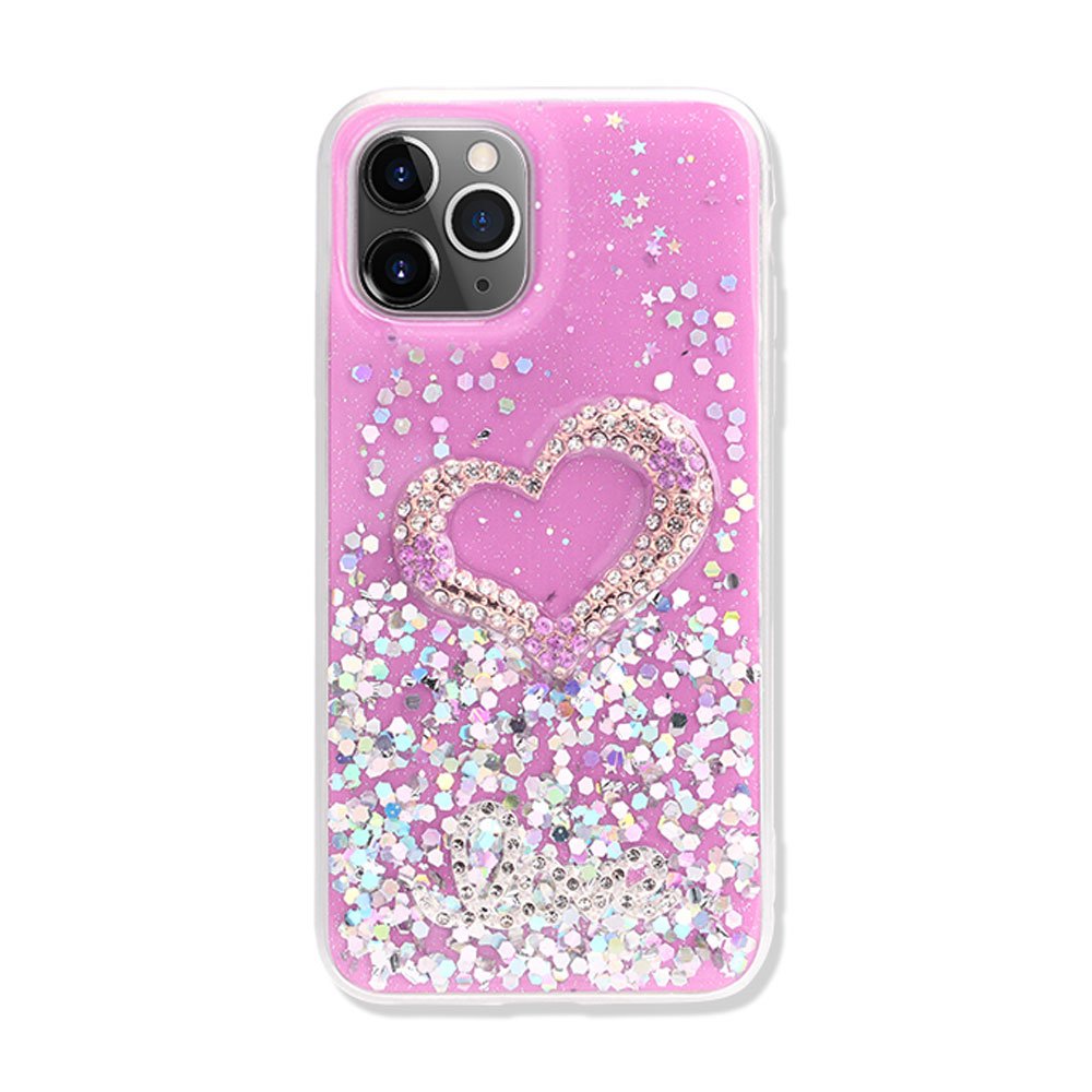 Wholesale Love Heart Crystal Shiny Glitter Sparkling Jewel Case