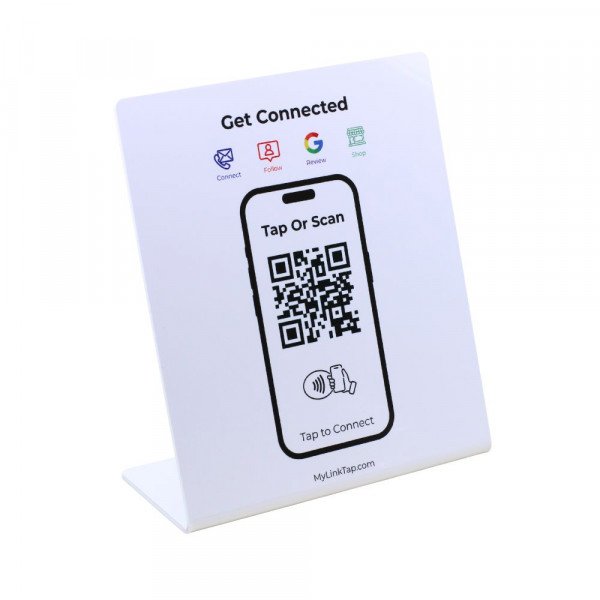 Wholesale Smart Plate NFC Digital Business Stand - Contact Sharing - Social Media, Contact, Payment & More with FREE Instant Bio Page (White)