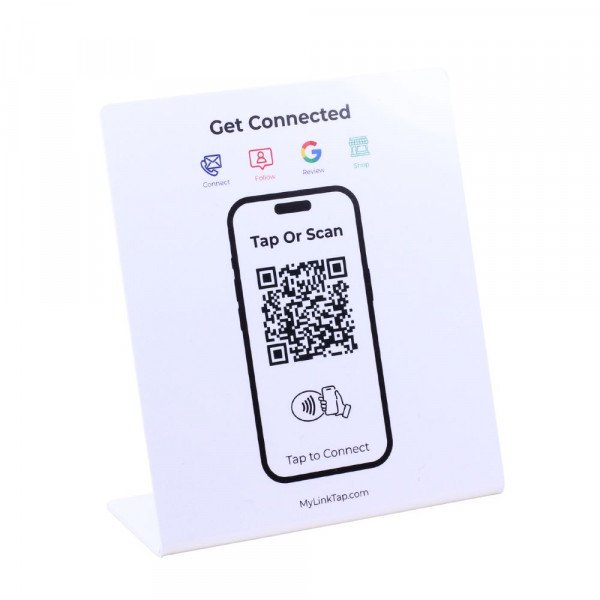 Wholesale Smart Plate NFC Digital Business Stand - Contact Sharing - Social Media, Contact, Payment & More with FREE Instant Bio Page (White)