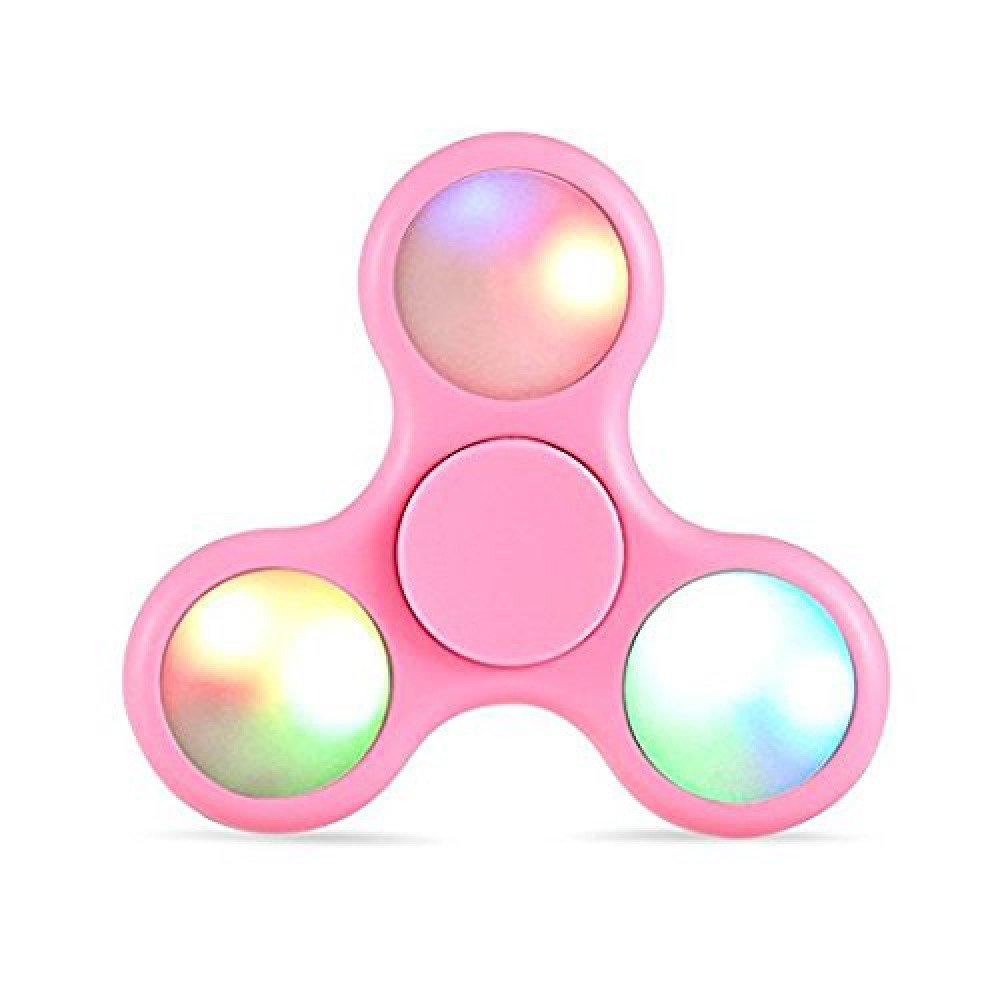 Pink Spinner Wholesale LED Light Up Push Button Switch Fidget Spinner Stress Reducer ...