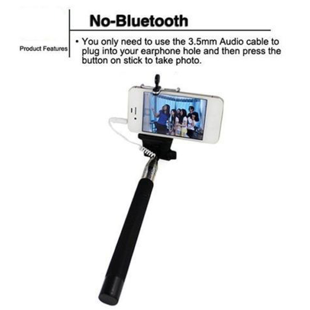 Pince Télécommande Sans Fil Pour Selfie Stick Et Trépied | Clip Ajustable Pour Smartphone | Déclencheur à Distance Noir - 3
