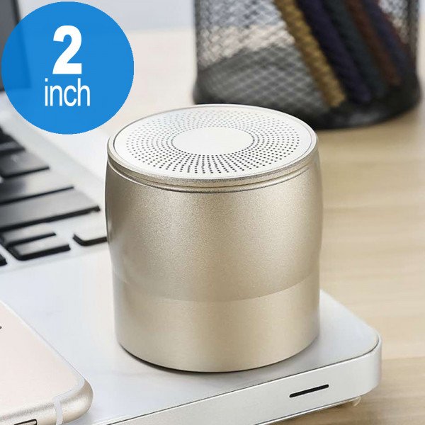 Wholesale TWS Pair Connection Metallic Mini Portable Bluetooth Wireless Speaker (Gold)