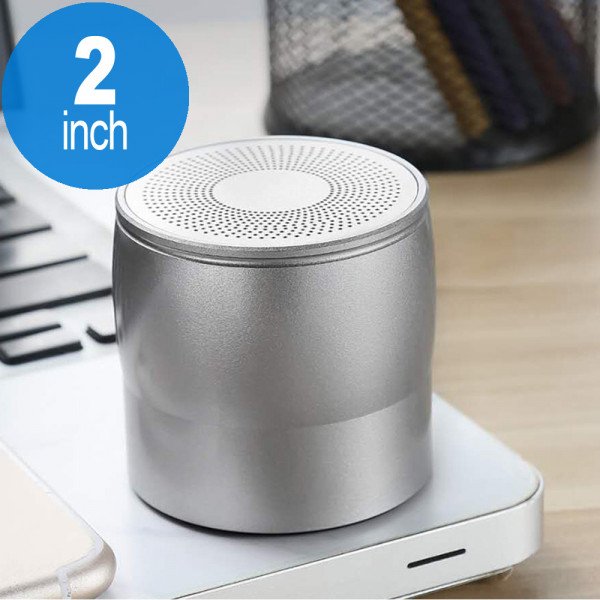 Wholesale TWS Pair Connection Metallic Mini Portable Bluetooth Wireless Speaker (Silver)