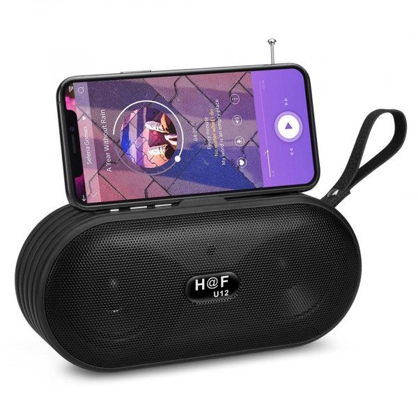 Wholesale Bass Stereo Portable Bluetooth Wireless Speaker HFU12 (Black)