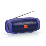 Wholesale Portable Charge Plus Bluetooth Wireless Speaker with FM Radio, Micro SD, Flash Drive Slot, Aux Port, Built in Microphone J007FM (Blue)