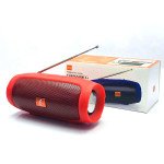 Wholesale Portable Charge Plus Bluetooth Wireless Speaker with FM Radio, Micro SD, Flash Drive Slot, Aux Port, Built in Microphone J007FM (Red)