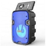 Wholesale LED Light Portable Phone Holder Bluetooth Wireless Speaker with FM Radio, Micro SD, Flash Drive Slot, Aux Port, Wired Microphone Port CS2002 (Blue)