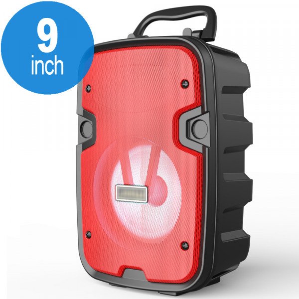 Wholesale LED Light Portable Phone Holder Bluetooth Wireless Speaker with FM Radio, Micro SD, Flash Drive Slot, Aux Port, Wired Microphone Port CS2002 (Red)