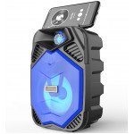 Wholesale LED Light Portable Phone Holder Bluetooth Wireless Speaker with FM Radio, Micro SD, Flash Drive Slot, Aux Port, Wired Microphone Port CS2005 (Blue)