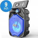Wholesale LED Light Portable Phone Holder Bluetooth Wireless Speaker with FM Radio, Micro SD, Flash Drive Slot, Aux Port, Wired Microphone Port CS2005 (Blue)
