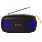 Wholesale Dual Speaker LED Bluetooth Wireless Speaker with FM Radio, Micro SD, Flash Drive Slot, Aux Port (Black)