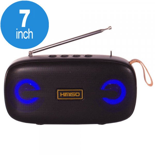 Wholesale Dual Speaker LED Bluetooth Wireless Speaker with FM Radio, Micro SD, Flash Drive Slot, Aux Port (Black)