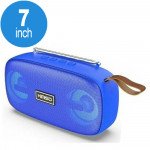 Wholesale Dual Speaker LED Bluetooth Wireless Speaker with FM Radio, Micro SD, Flash Drive Slot, Aux Port (Blue)