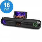 Wholesale Long LED Light Portable Bluetooth Wireless Speaker with Phone Holder (Black)