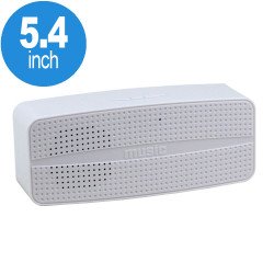 Small Music Bluetooth Wireless Speaker with FM Radio, Micro SD, Flash Drive Slot, Built In Mic M4 (White)