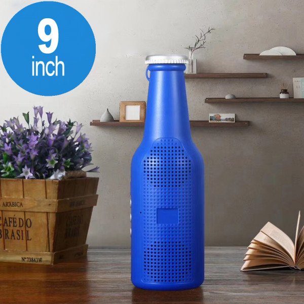 Wholesale Beer Cola Bottle Style Bluetooth Wireless Speaker with FM Radio, Micro SD, Flash Drive Slot, Aux Port, Flash Light (Blue)