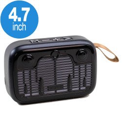 Table Pro Shiny Radio Music Design Bluetooth Wireless Speaker with FM Radio, Micro SD, Flash Drive Slot, Built In Mic (Black)
