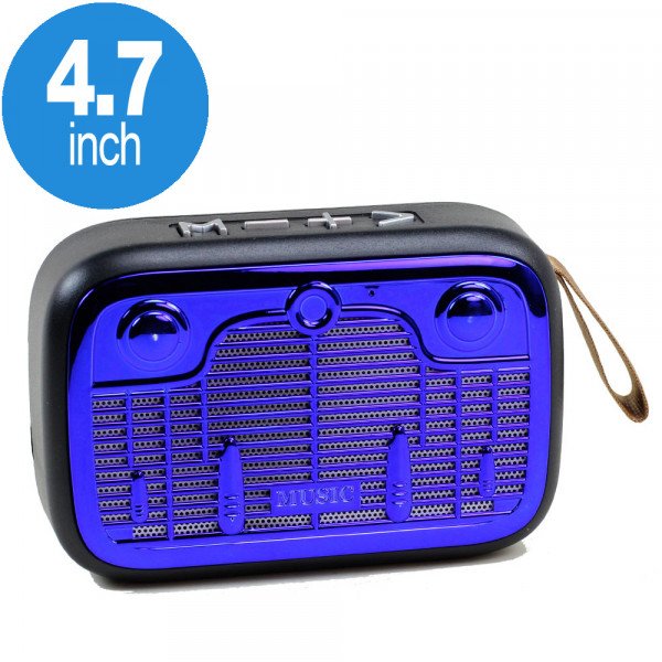 Wholesale Table Pro Shiny Radio Music Design Bluetooth Wireless Speaker with FM Radio, Micro SD, Flash Drive Slot, Built In Mic (Blue)