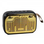 Wholesale Table Pro Shiny Radio Music Design Bluetooth Wireless Speaker with FM Radio, Micro SD, Flash Drive Slot, Built In Mic (Gold)