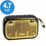 Wholesale Table Pro Shiny Radio Music Design Bluetooth Wireless Speaker with FM Radio, Micro SD, Flash Drive Slot, Built In Mic (Gold)