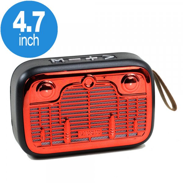 Wholesale Table Pro Shiny Radio Music Design Bluetooth Wireless Speaker with FM Radio, Micro SD, Flash Drive Slot, Built In Mic (Red)